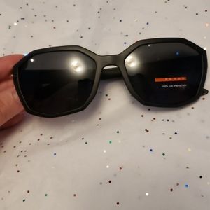 Prada Matte Black and Red Luxury Men's sunglasses